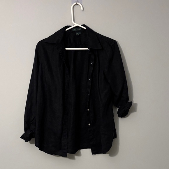 Ralph Lauren Tops - Ralph Lauren Dark Gray Linen Shirt